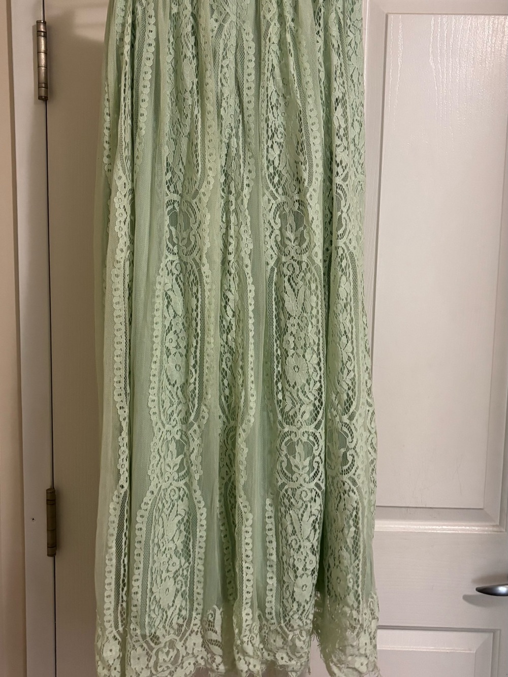 Light Sage Lace Maxi Skirt